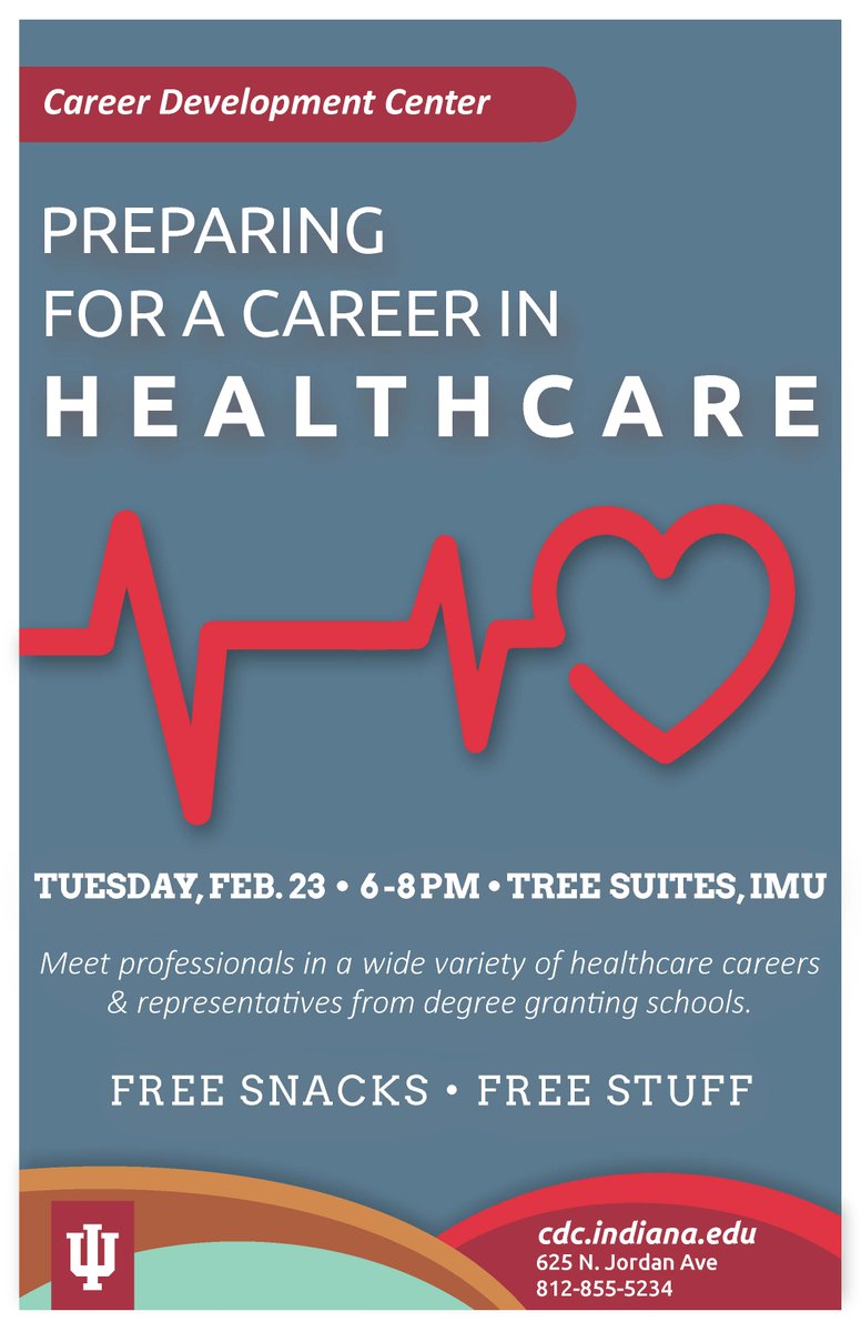 Prep for a Health Care Career, 6-8p at Tree Suites in IMU. Free snacks! Free stuff!