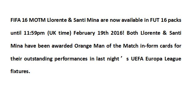 mindgamecouk's tweet photo. #MOTM #llorentefer and #SantiMina Available for 24hours starting from 12am uk #FUT16 https://t.co/bYeXuGt5ce https://t.co/5QPgFsON5X