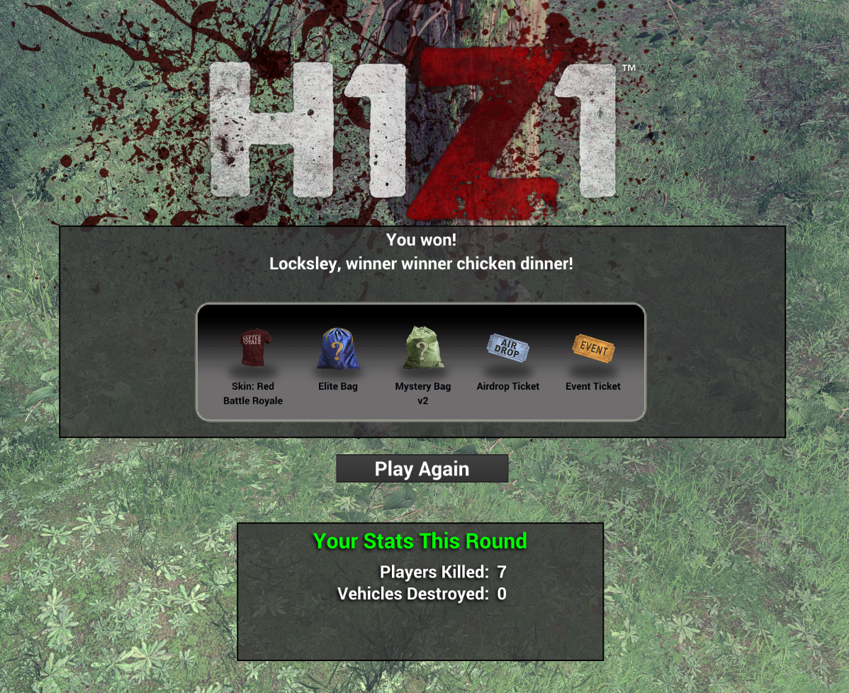 LegendaryLock's tweet image. first win of the @H1Z1KotK xpac