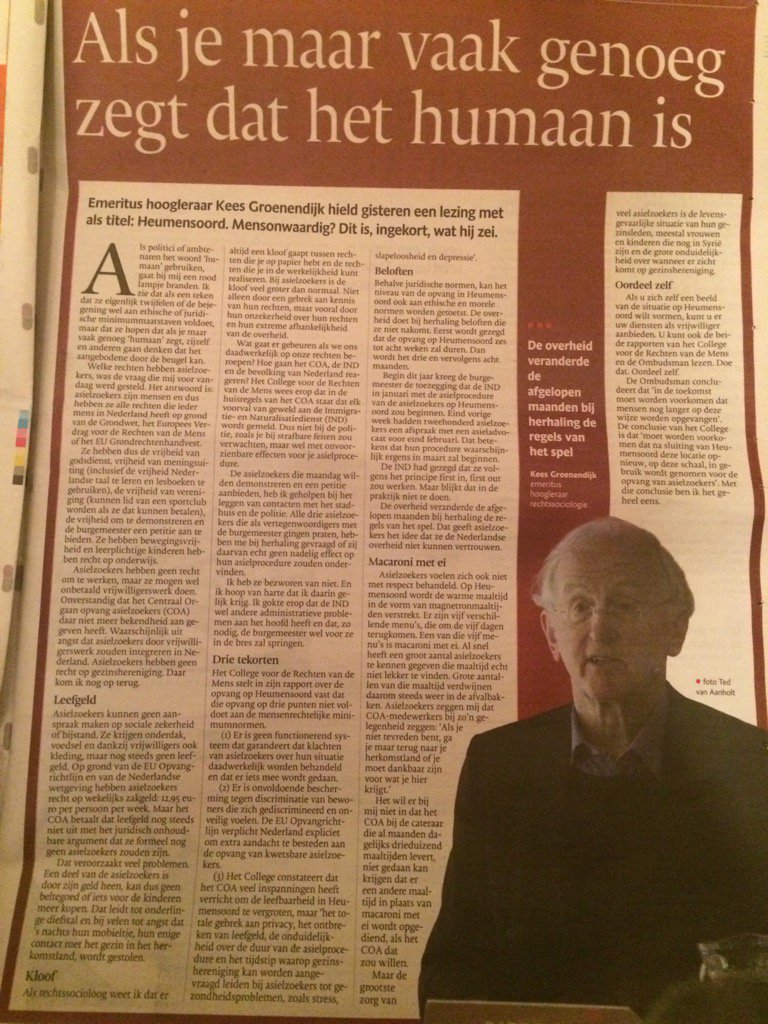 qadershafiq's tweet photo. Professor #KeesGroenendijk is mijn held van vandaag.
#Heumensoord
#COA
#vvd #pvda #pVVDa https://t.co/TabKvJToPr