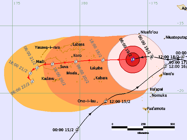 MRMDFiji's tweet photo. #TCWinston Category 5 forecasted by @FijiMet to go through Viti Levu #BePrepared #ACTNOW https://t.co/l3zMQjQNym