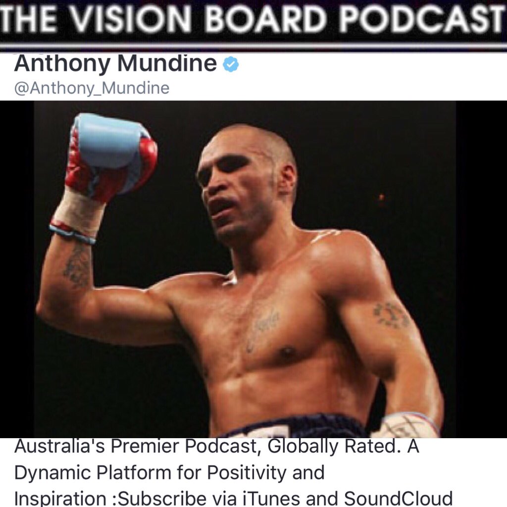 VisionBoardPod's tweet photo. Great chat Champ @Anthony_Mundine #boxing #athlete #champion #leader @HBOboxing @FOXSportsAUS https://t.co/Jev737hlzA