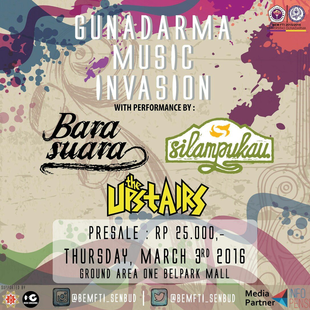 RDMarlina's tweet photo. Hallo penikmat musik @silampukau @BARASUARA @theupstairs3 pemesanan tiket hubungi
085693299224 secepatnya (terbatas) https://t.co/g6b5iefLIs