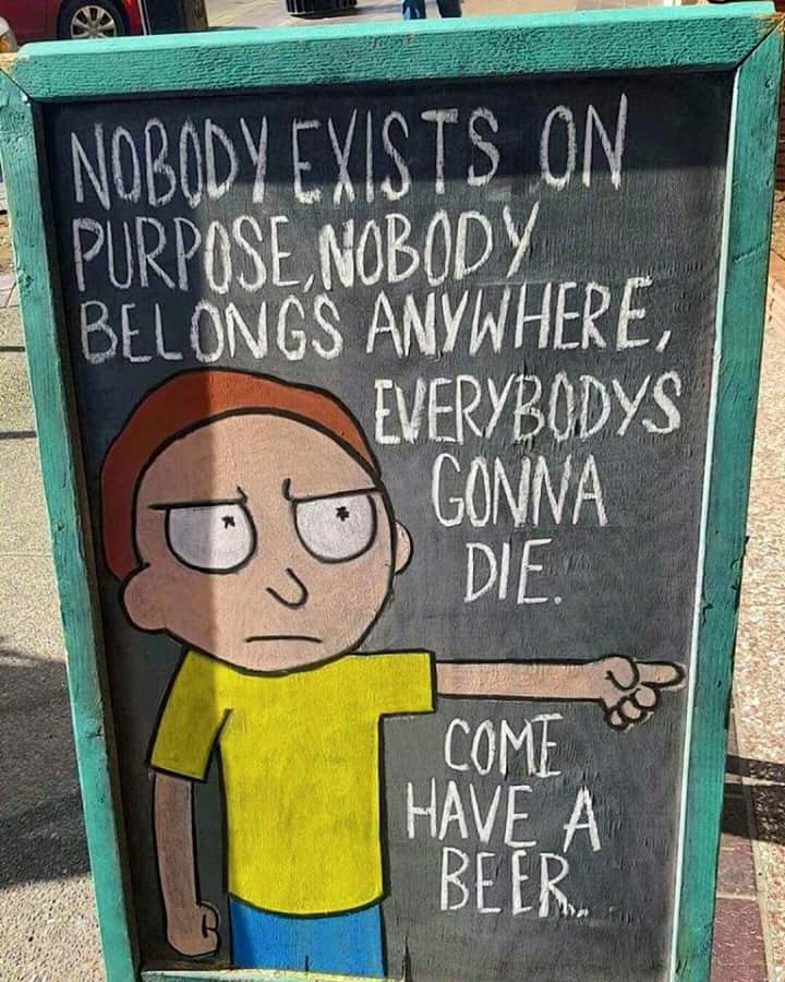 #realtalk #drinkbeer #rickandmorty #everybodysgonnadie