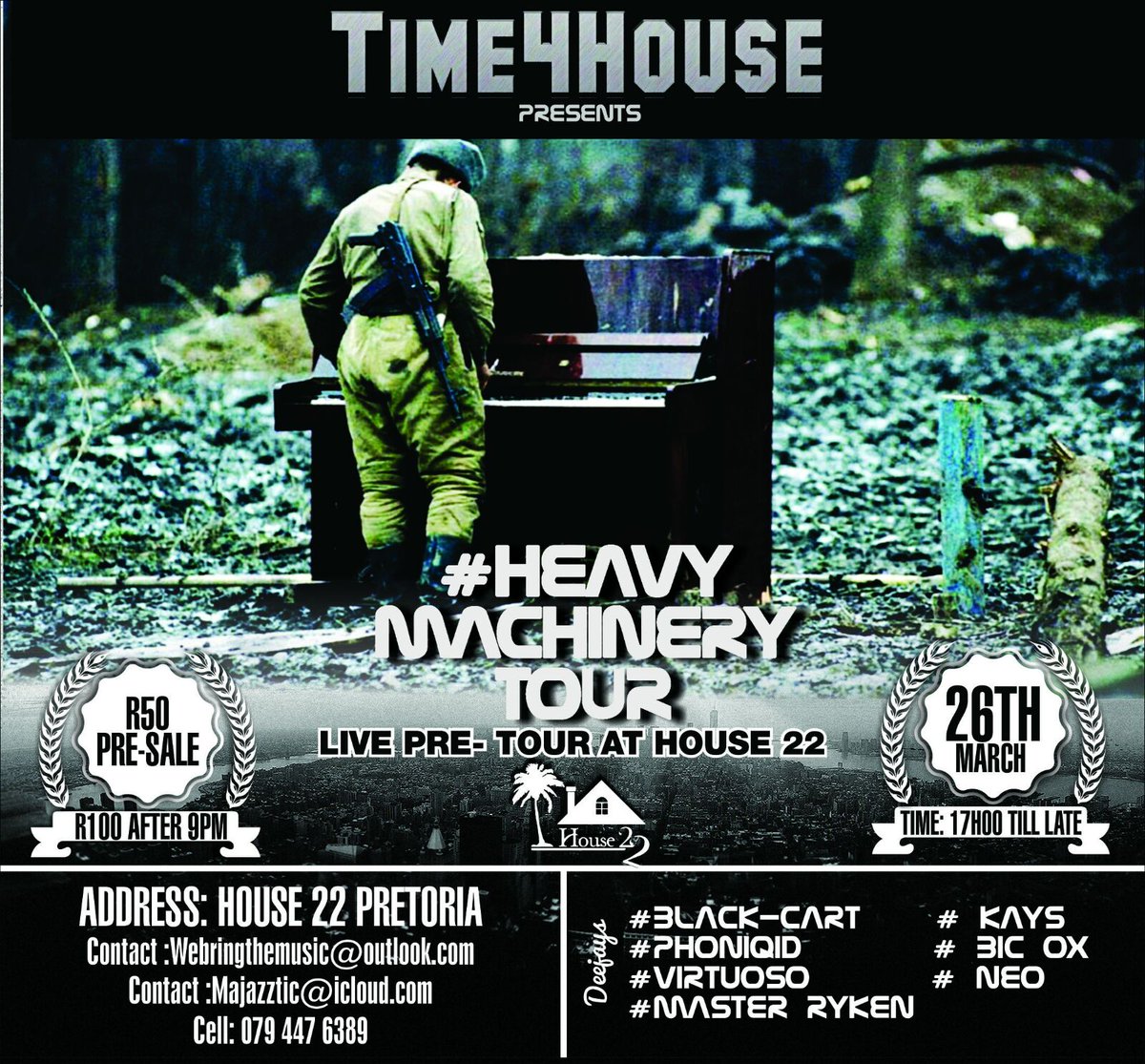 Re_BeLLE01's tweet image. #HeavyMachineryTour pre sale tickets are available.DM @Time4House for details.
#Time4House #DeepHouse 
1st leg»»»»