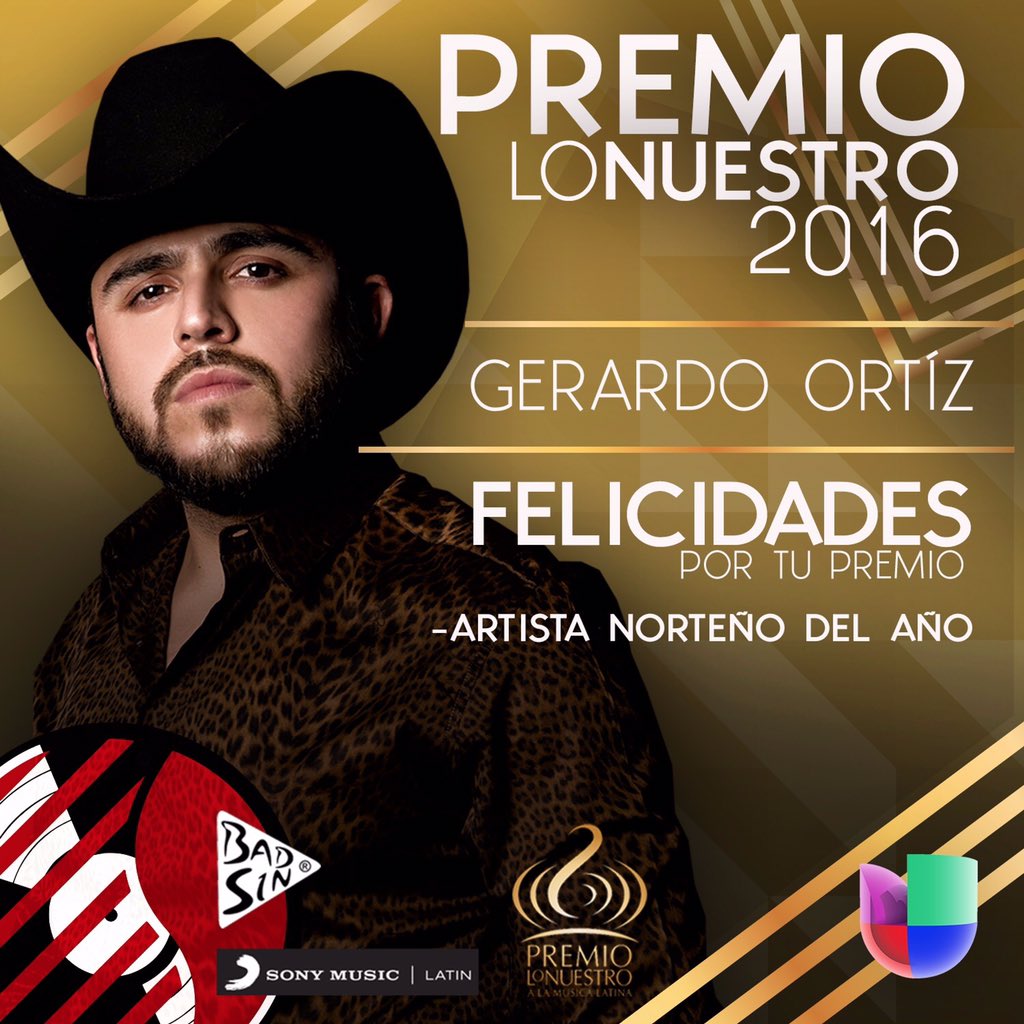 gerardoortiznet's tweet photo. #ArtistaNorteñoDelAño #HoyMasFuerte @UnivisionPremios #GerardoOrtizPLN2016 #PremioLoNuestro #GerardoOrtiz https://t.co/LiKif7KEgm