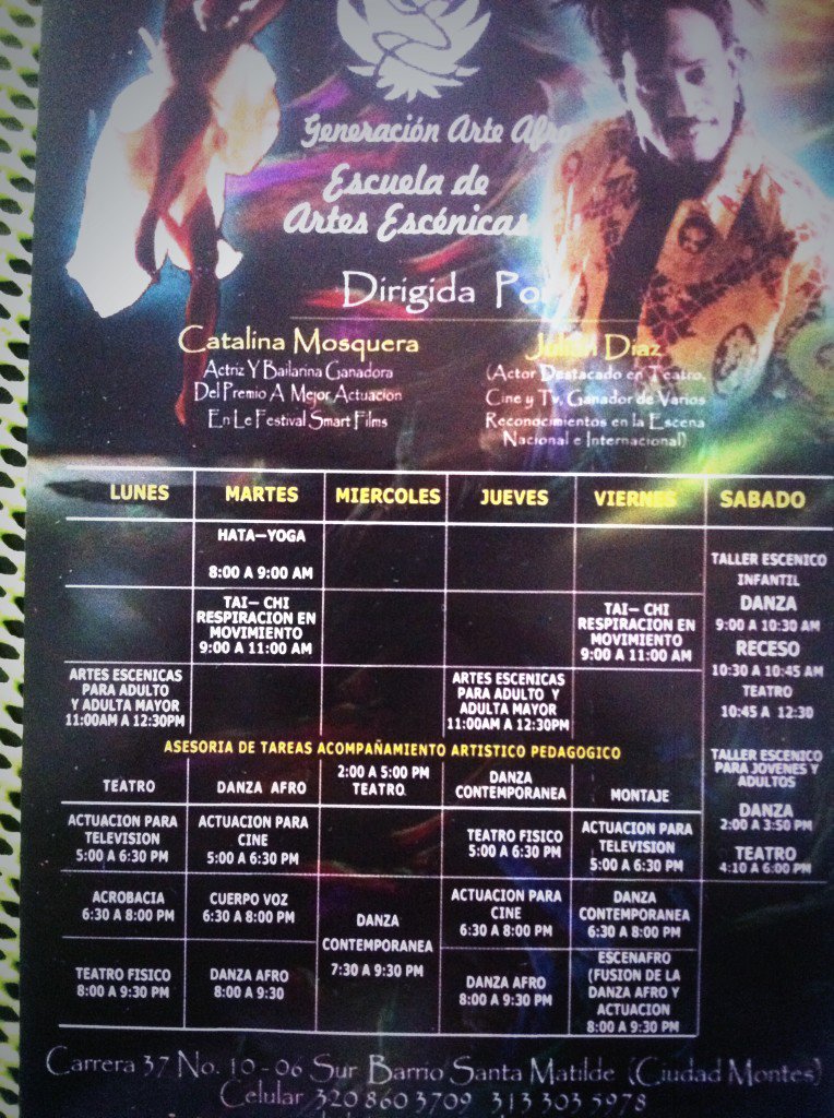 Diokaju generación arte afro escuela de artes escénicas  inscripciones abiertas crr37#10-06 sur (ciudad montes )