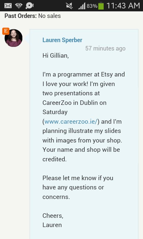 AlteriorMaker's tweet photo. Delighted to get this from top #Etsy engineer! Going to be featured with the best of Irish at #CareerZoo in #Dublin https://t.co/i5PbZo32eb