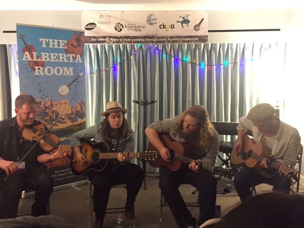 Alberta_Music's tweet photo. Dream team in the #albertaroom @folkalliance @mariel_buckley @lucaschaisson @BradenGates https://t.co/w0RGuy6hd6