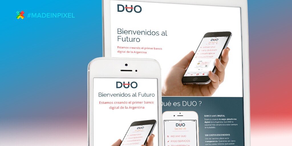 pixeltogether's tweet photo. Argentina’s first #digitalbank @bancoduo built their site using #PixelTogether https://t.co/8Bm6z4jJch #madeinpixel https://t.co/7e8A1hrYEG
