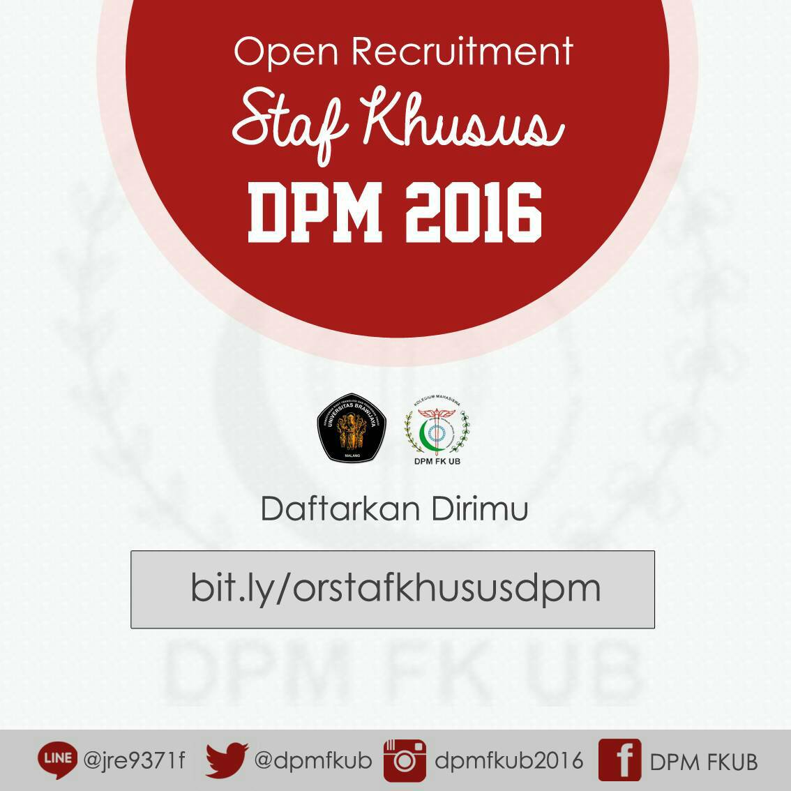 Yuk kolega jangan lupa merapat nanti sore di GPP lt 2 untuk OR Staf Khusus DPM hari 1 mulai pukul 16.00
#DPMFKUB