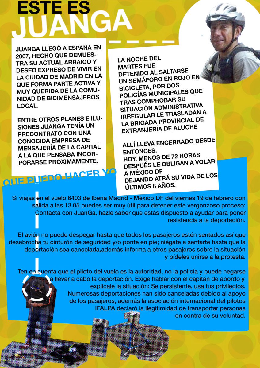 mejorporcalzada's tweet photo. Mientras se habla del golfo de Rato deportan a nuestro compañero  #freeJuanga https://t.co/Cnl5ylkjhD