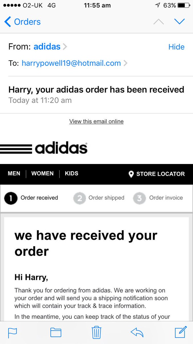 adidas uk order tracker