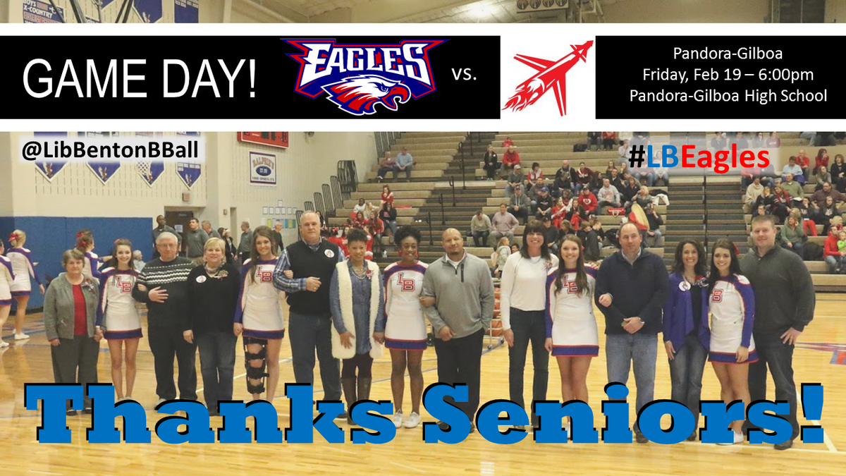 LibBentonBBall's tweet photo. Game Day! Thanks Senior Cheerleaders!! #LBEagles https://t.co/1WvU2RNaFL