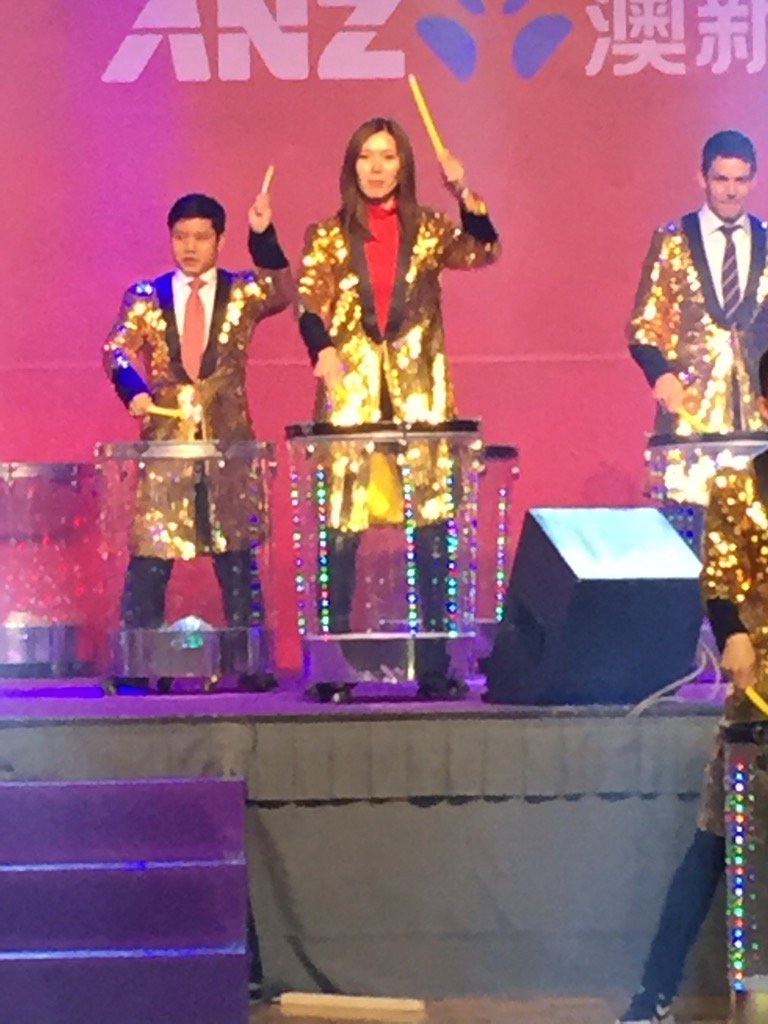 Eva owning the drums at HKG CNY Party #HRskillsunlimited