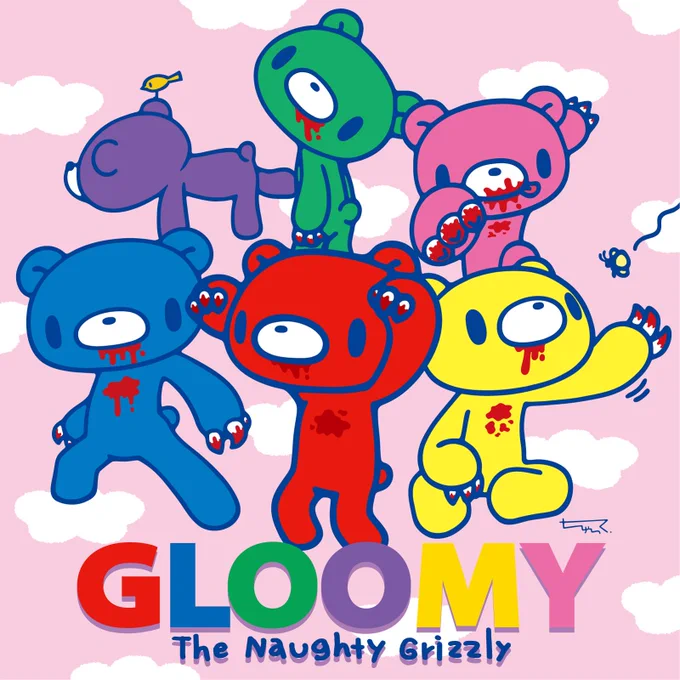 以前、正方形で作った6つ子色のグル～ミ～を待ち受け比率で作ってしてほしいというリクエストにお応えしてみました。iPhoneでは下が隠れる前提でロゴを小さくしたりとちょっと無理がありますが  #おそ松さん #グルーミー 