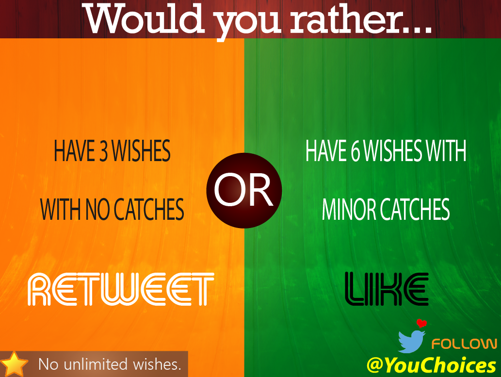 YouChoices's tweet photo. 3 wishes or 6 wishes? https://t.co/CGWIx39kA6