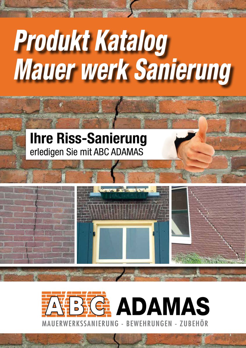 Schauen Sie jetzt unser neuen Katalog :bit.ly/1Qodgvk
#ABCADAMAS Alles für die #Risssanierung