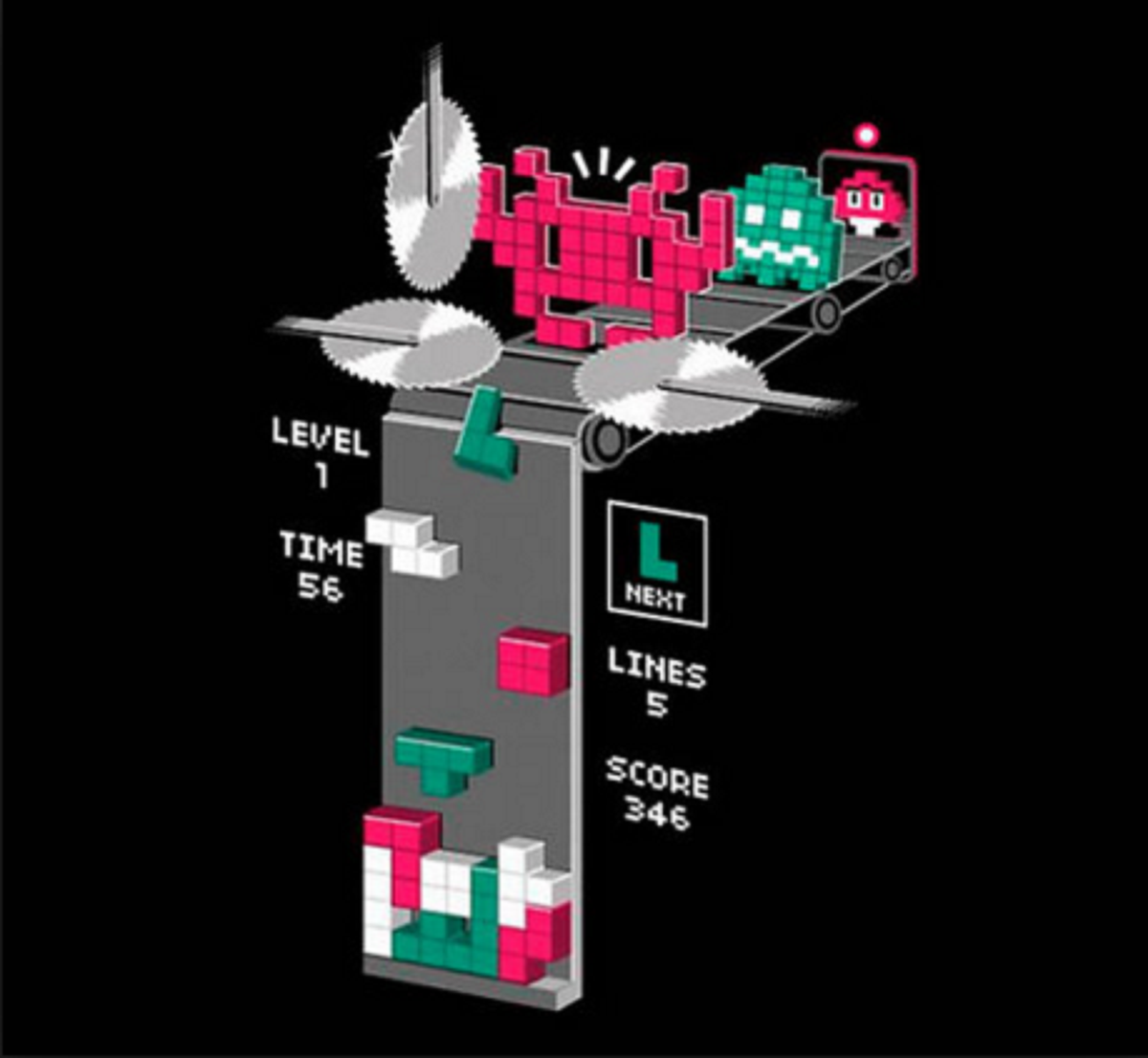 Doublea1M's tweet photo. The horrible truth behind Tetris 😨
#retrogaming #pixelart https://t.co/f9wv8n296d