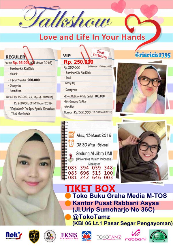 TALK SHOW RicisMakassar <a href="/NeksCommunity/">Neks Community</a> menghadirkan <a href="/RiaRicis/">SAYANG</a> 13maret2016 ' buruan beli tiketnya sebelum kehabisa