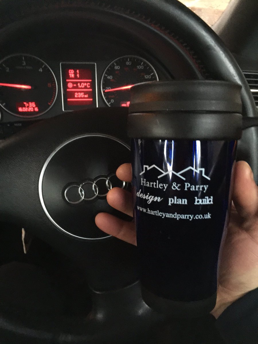 94Lukesmith's tweet photo. @HartleyandParry loving my new mug on a cold morning 👌🏻 Thanks boys! #-1 #FridayFeeling #design #plan #build https://t.co/IqjfFScD5q