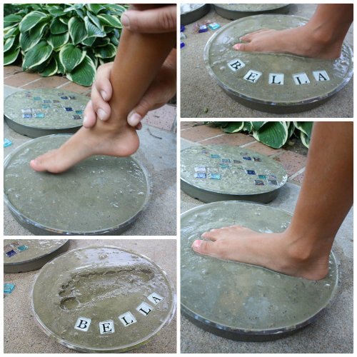 sfjohnrohan's tweet photo. This is lovely! Make a footprint stepping stone every year, then lay them in the garden as a footprint path #garden https://t.co/hqI4m8heKt