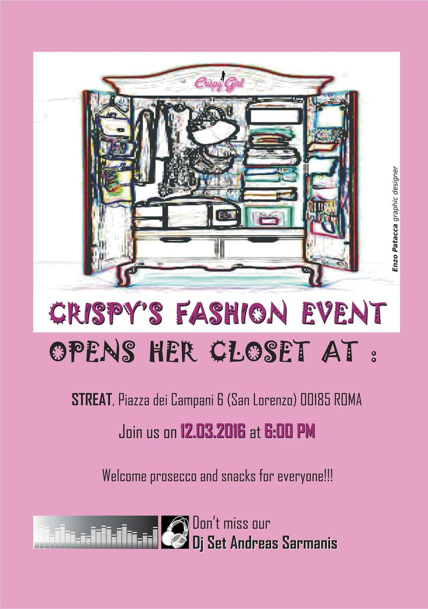crispygirloff's tweet photo. So happy for my very new fashion event !! 🎉🎉🎉 waiting you all! 😍 #party #event #fashionevent #roma #eventi #fashion https://t.co/TwEt65UhH6
