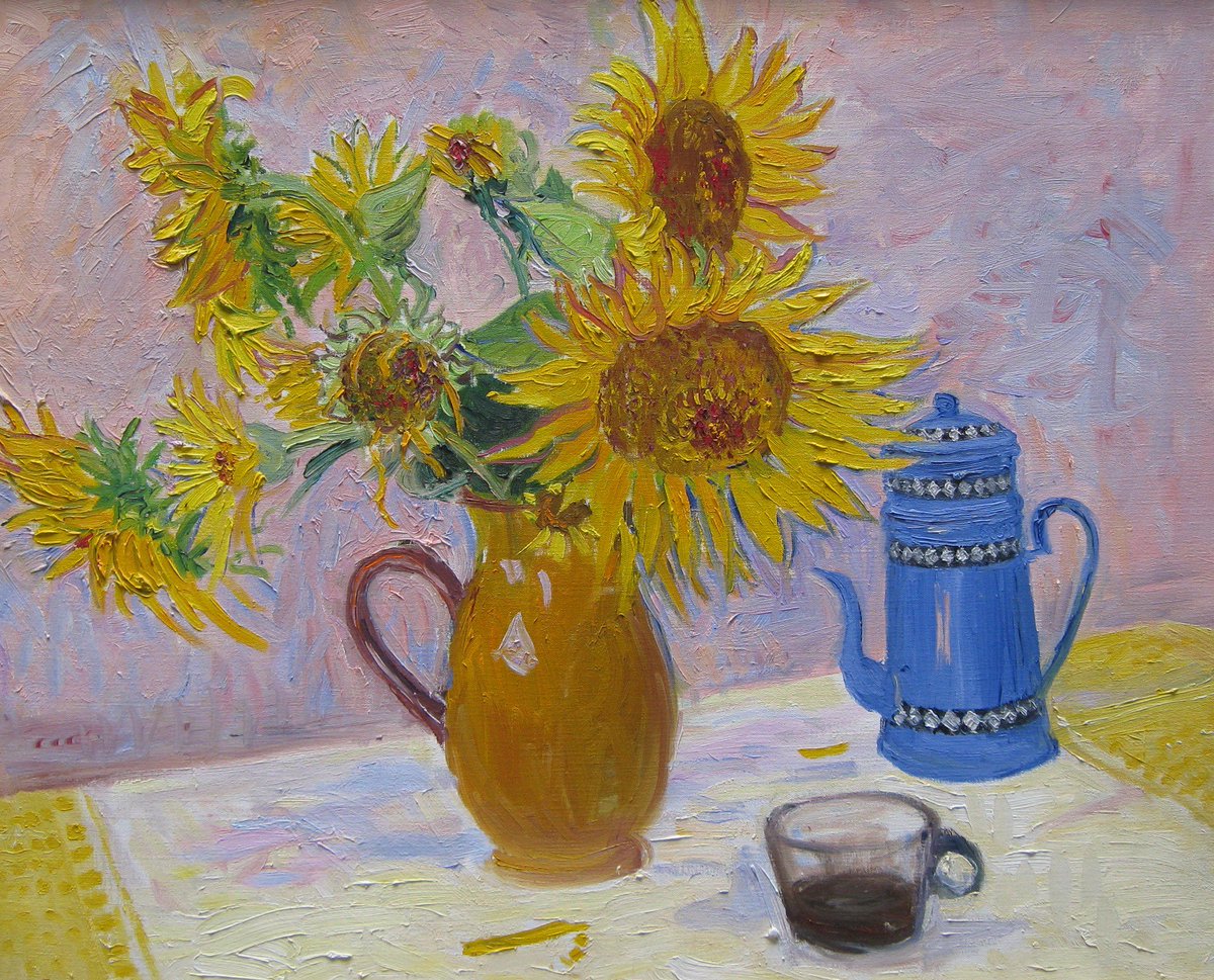 J_AdamsFineArt's tweet photo. It's a glorious day @ThePimlicoRoad & we've got that #FridayFeeling with #FrederickGore's 'The Blue Coffee Pot'. https://t.co/rpa9TSWYuv