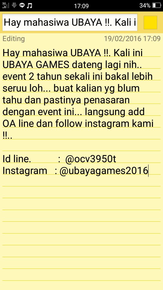 DPM_FT_Ubaya's tweet photo. UBAYA GAMES 2016 https://t.co/kJ8yCU8bpQ