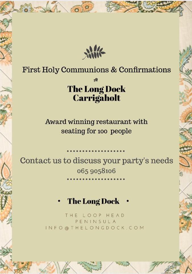 TheLongDock's tweet photo. Communion &amp; Confirmation is a lovely time for family get togethers. We have a private dining room for such occasions https://t.co/7vCrf2ie9D