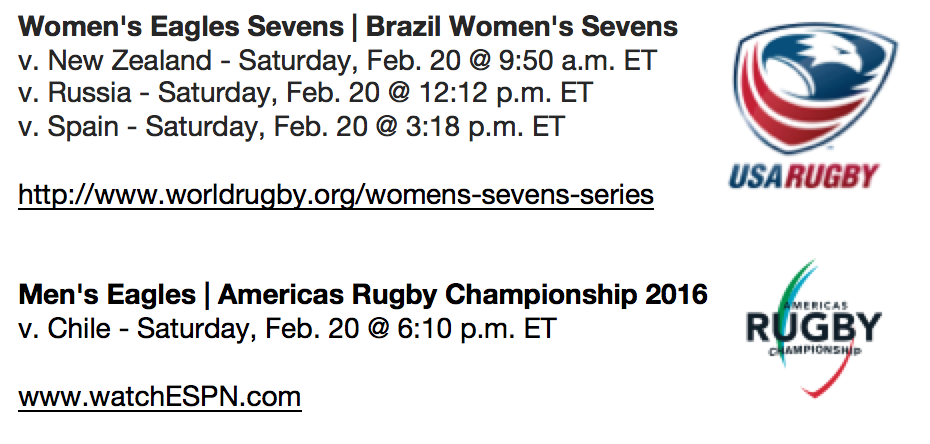 AlexMagleby's tweet photo. DON'T MISS USA action tomorrow LIVE: 
@USAWomens7s https://t.co/w2jNwakef7  
Men's Eagles XV https://t.co/7vnTwmD7RF https://t.co/VfJn5lzZs2