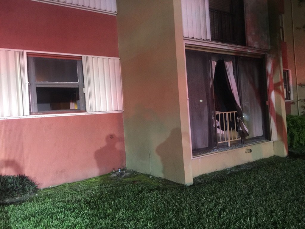 MiamiDadeFire's tweet photo. #MDFR crews rescued a child from a fire last night. Saving a life is the reason why firefighters risk their own. https://t.co/XhnMNutoYR