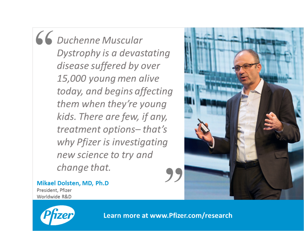 pfizer's tweet photo. We are dedicated to driving new #science to fight #Duchenne #raredisease #PFEScience https://t.co/987KbbRXAL https://t.co/EZVV4DAZr1