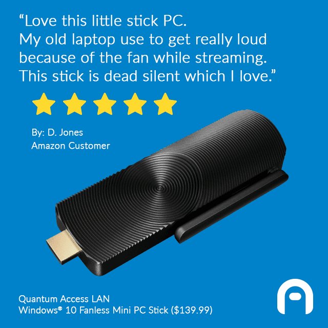 azulletech's tweet photo. Enjoy the #QuantumAccess LAN stick as a quiet alternative to computer-to-TV streaming! https://t.co/UapJggFYb0 https://t.co/yDbEEHsVAd