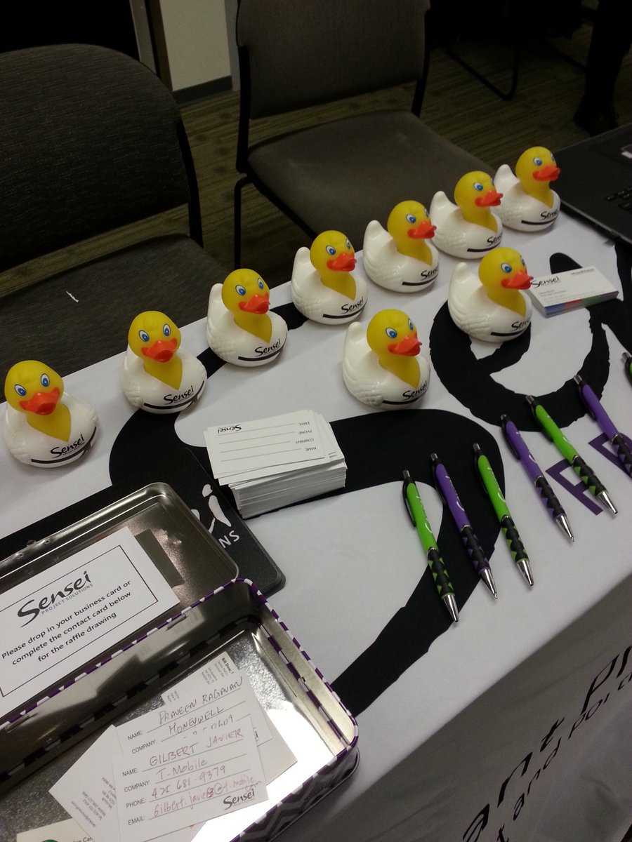 msProjectGuru's tweet photo. I've got my ducks in a row at the  @Project #PPMSummit. Stop by the @SenseiPPM table and say hi! https://t.co/3Q6SNPMJm5