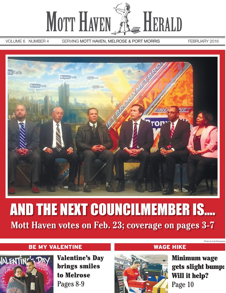 New <a href="/MottHavenHerald/">Mott Haven Herald</a> issue out today w/ our coverage of Tuesday #CD17 election! Online here: bit.ly/1SWygKq