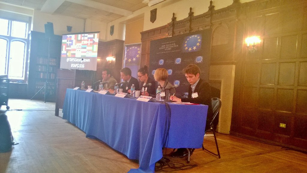 EUintheUS's tweet photo. #TAPS2016 1st panel highlights EU's leadership on #ClimateAction &amp; #trade, &amp; EU's increasing role as a global player https://t.co/q4zLTL2Jw3