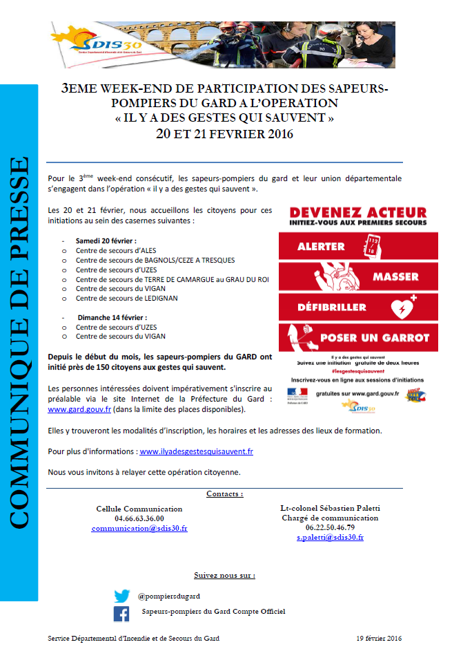 pompiersdugard's tweet photo. opération #gestesquisauvent rejoignez-nous pour le 3ème week-end. @Prefet30 #udsp30 #citoyenneté https://t.co/86hfiuNU2m