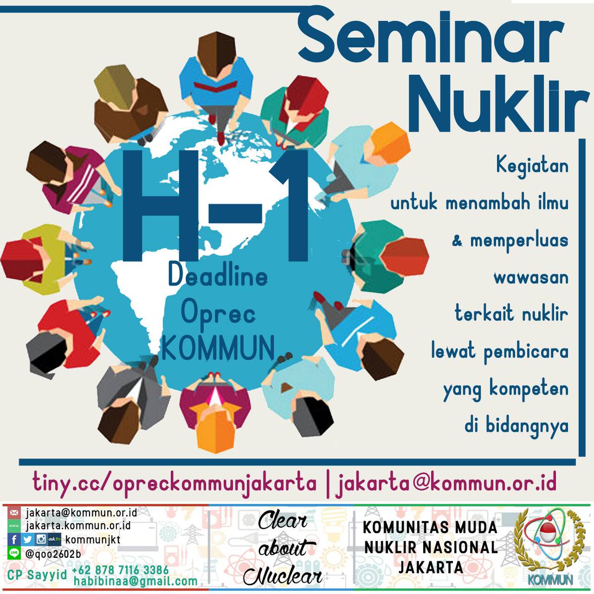 kommunjkt's tweet photo. SEMINAR NUKLIR adalah kegiatan untuk memperluas wawasan kenukliran dengan mendatangkan pembicara yang kompeten 😄 https://t.co/NVai0lDTfd