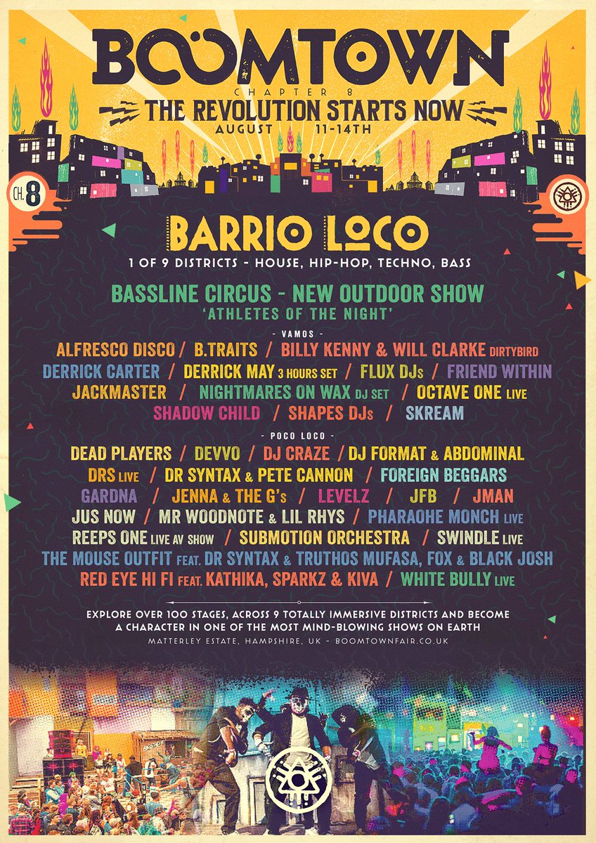 BoomtownFair's tweet photo. Full Barrio Loco district line-up announced! https://t.co/aqaN4Grn5R https://t.co/Ug2gTeW1kA