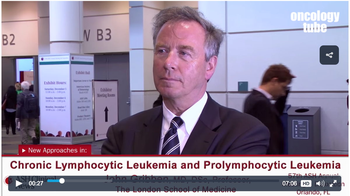 oncologytube's tweet photo. ASH Clinical News CLL &amp; Prolymphocytic Leukemia #ash2015 @ASHClinicalNews @ASH_hematology https://t.co/bwbJl2Pp3c https://t.co/WUWKg4QYwN