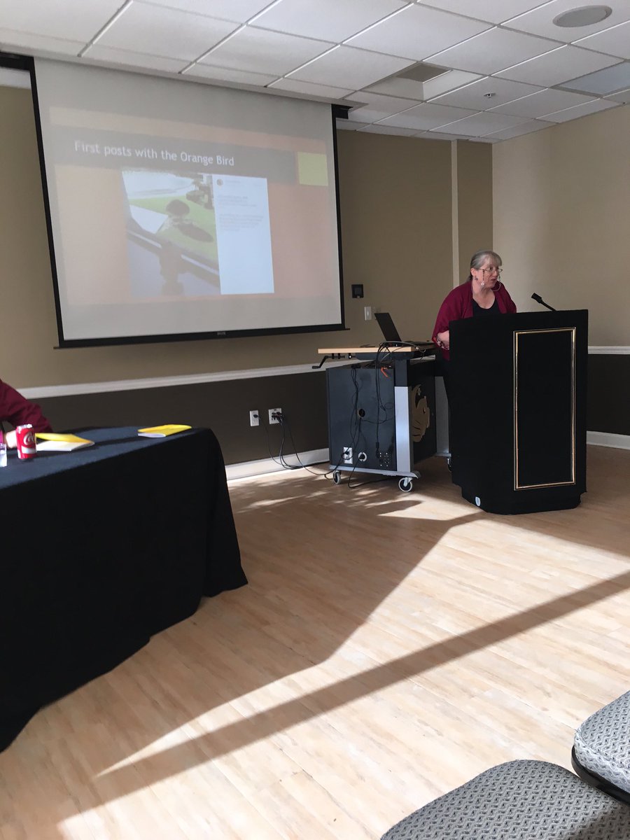 JulianChambliss's tweet photo. @FLSouthern Gerrianne Schaad discussing using social media to engage people with the college archive @UCF for #FCH16 https://t.co/UgNtP3wbp5