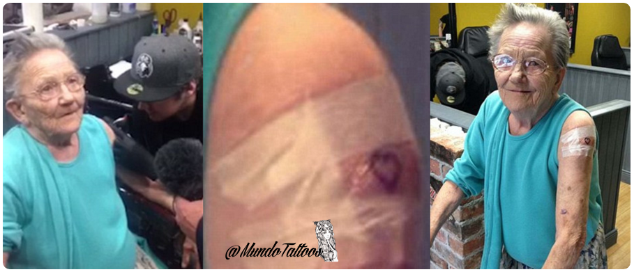 MundoTattoos's tweet photo. Una anciana se escapa del asilo para hacerse un tatuaje. https://t.co/Fv6Of5HyLV https://t.co/8yiHQPEWm9