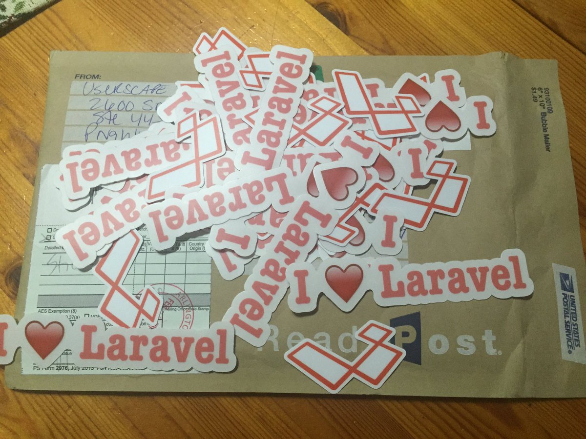 Look what I got from the guys of <a href="/userscape/">UserScape Inc</a> :) #Stickers for <a href="/LaravelHH/">LaravelHH</a> !
