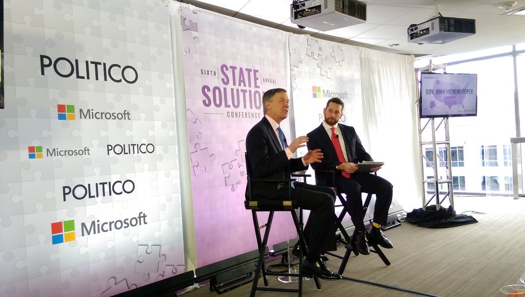 edingle's tweet photo. Terrific conversation with Governors already underway @MicrosoftIPC streaming live on @Politico #PolGovs #HickforCO https://t.co/6MsmnyFJmn