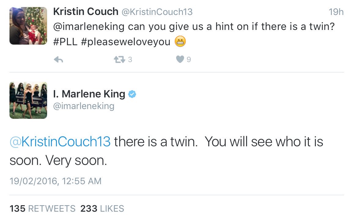 PLLlittletheory's tweet image. Someone has a twin! #PLLSpoiler