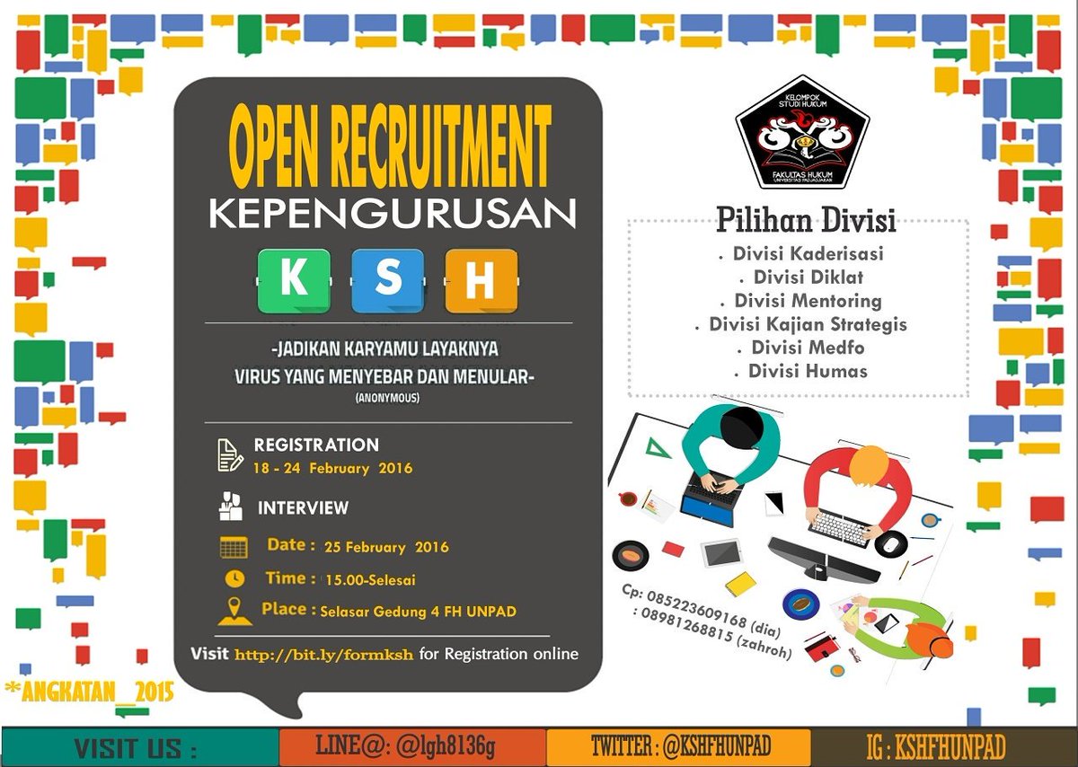 KSHFHUnpad's tweet photo. OPREC Pengurus KSH 2016! Untk angkatan 2015 https://t.co/Vk1RFAFjPt