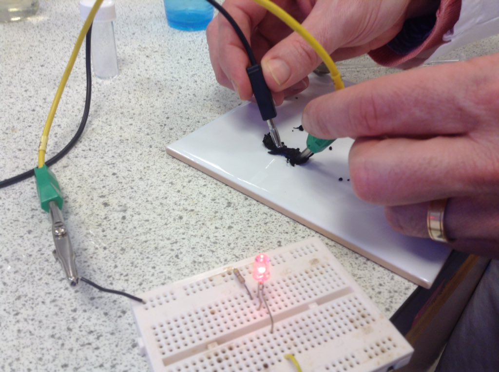 Getting ready to teach N5 plastics soon - this plastic conducts!