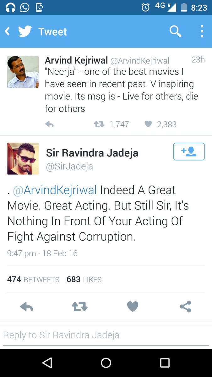Epic reply by <a href="/SirJadeja/">Sir Jadeja fan</a> 😂😂