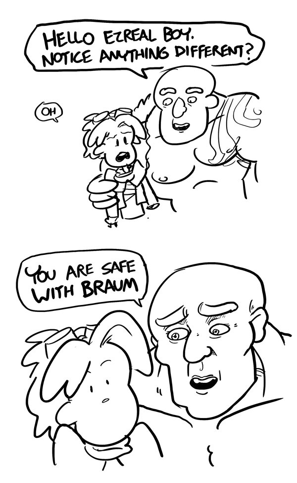 moobeat's tweet photo. .@NoobtheLoser with another set of "a dumb comic for every champion" - Ashe through Braum  https://t.co/QQXK7IqqTa https://t.co/nNW21dtQnn